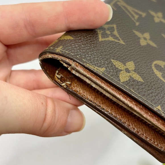 Louis Vuitton Tresor Monogram Wallet Vintage Porte Monnaie Brown Canvas - Picture 7 of 13
